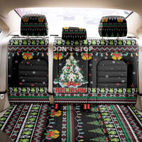 Christmas Unicorn Back Car Seat Cover with Don't Stop Believin Quote Tree Lights and Festive - Wonder Print Shop