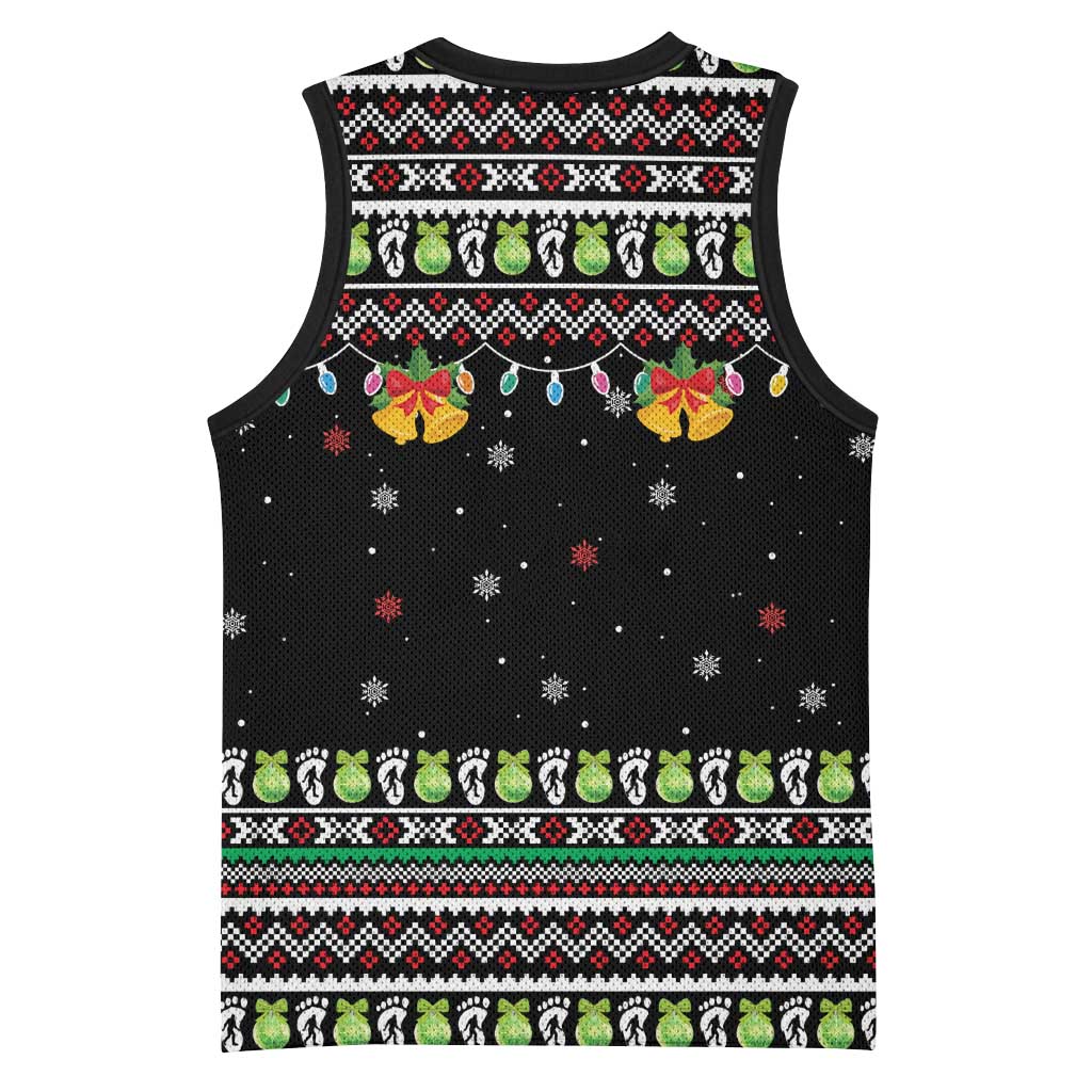 Christmas Unicorn Basketball Jersey with Don't Stop Believin Quote Tree Lights and Festive - Wonder Print Shop