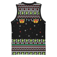 Christmas Unicorn Basketball Jersey with Don't Stop Believin Quote Tree Lights and Festive - Wonder Print Shop