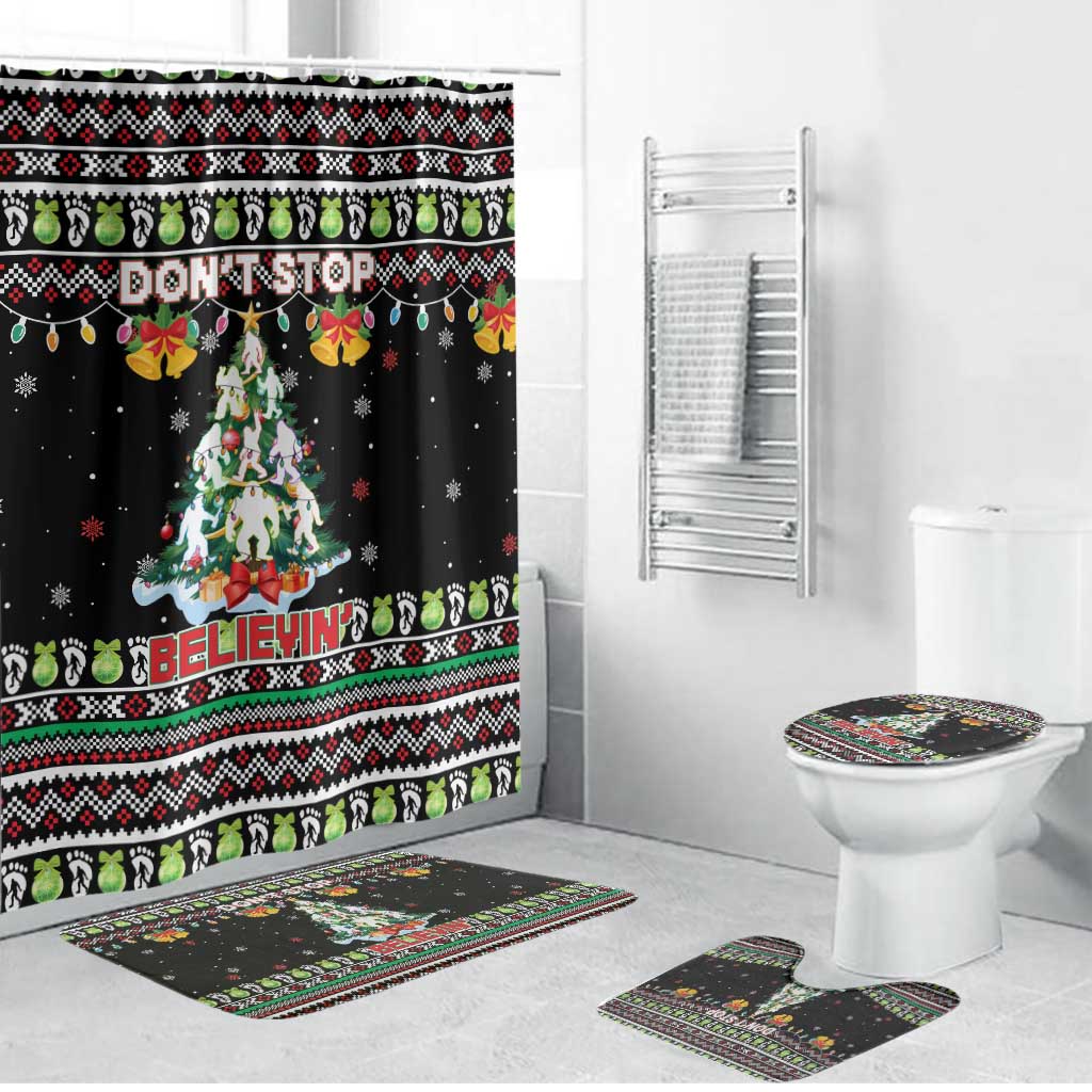 Christmas Unicorn Bathroom Set with Don't Stop Believin Quote Tree Lights and Festive - Wonder Print Shop