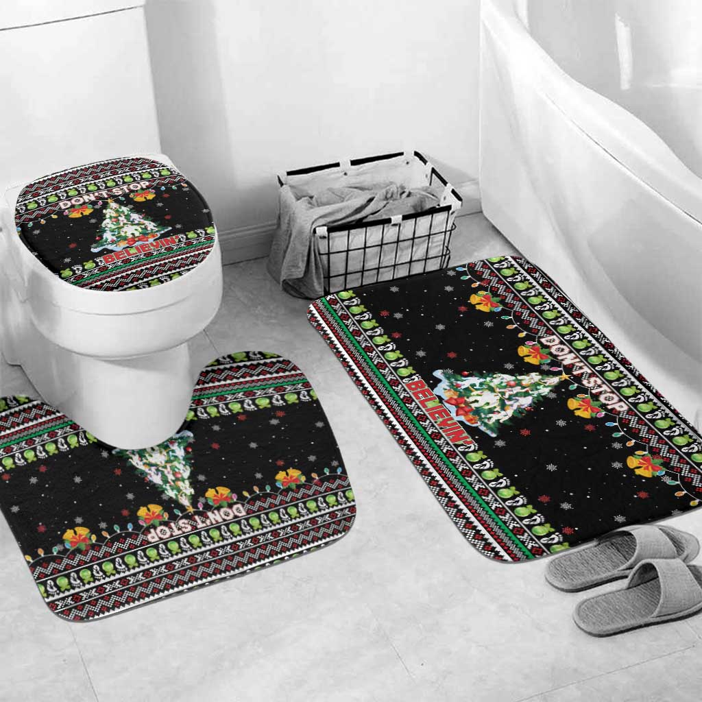 Christmas Unicorn Bathroom Set with Don't Stop Believin Quote Tree Lights and Festive - Wonder Print Shop