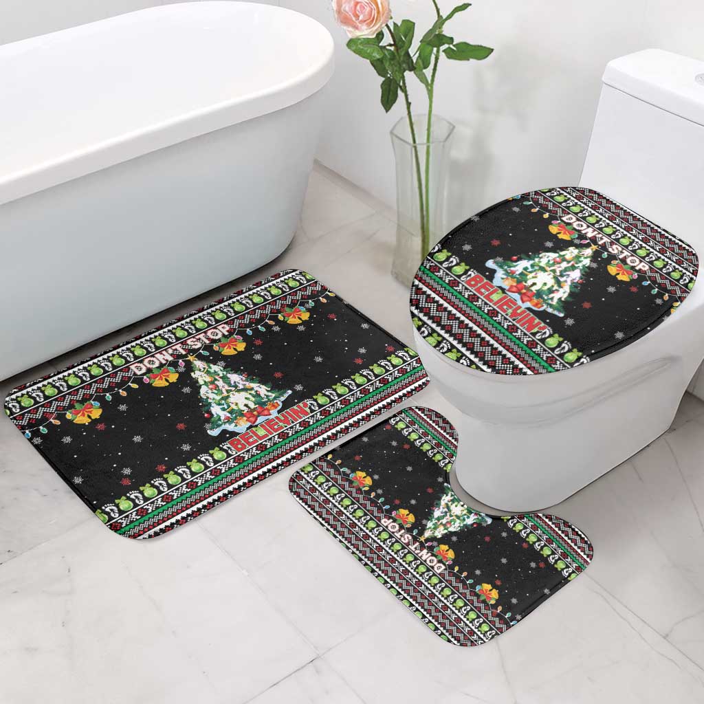Christmas Unicorn Bathroom Set with Don't Stop Believin Quote Tree Lights and Festive - Wonder Print Shop