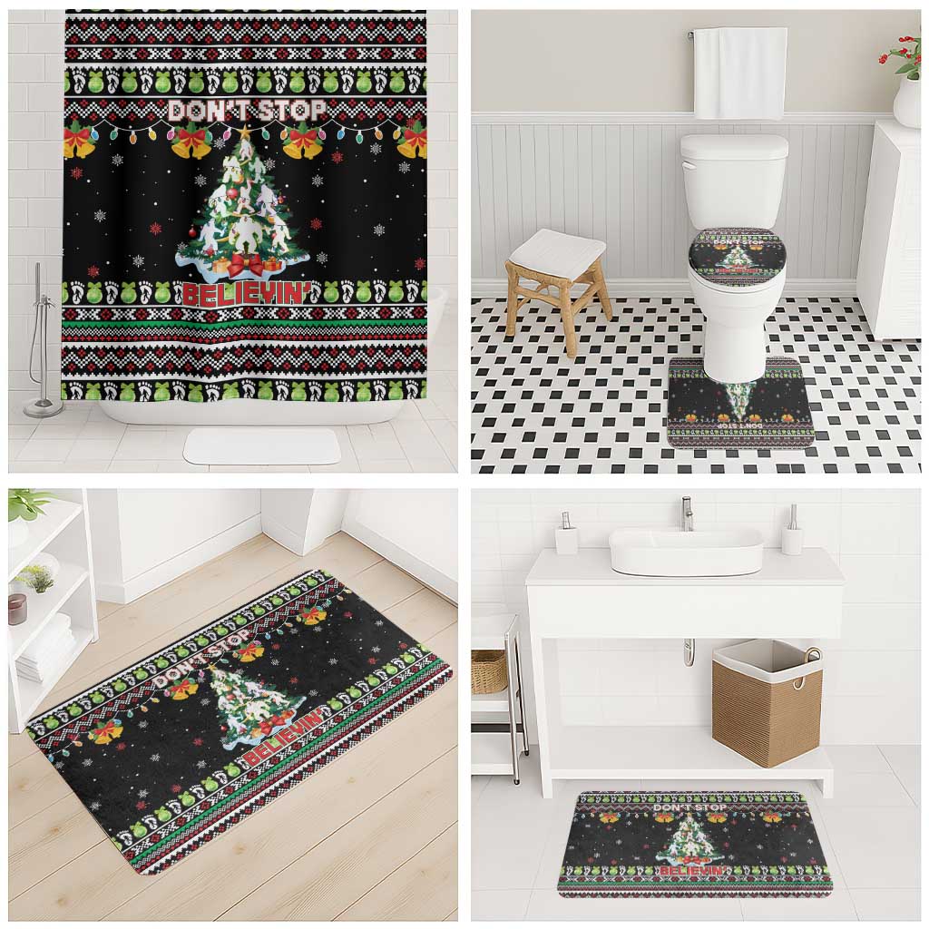Christmas Unicorn Bathroom Set with Don't Stop Believin Quote Tree Lights and Festive - Wonder Print Shop
