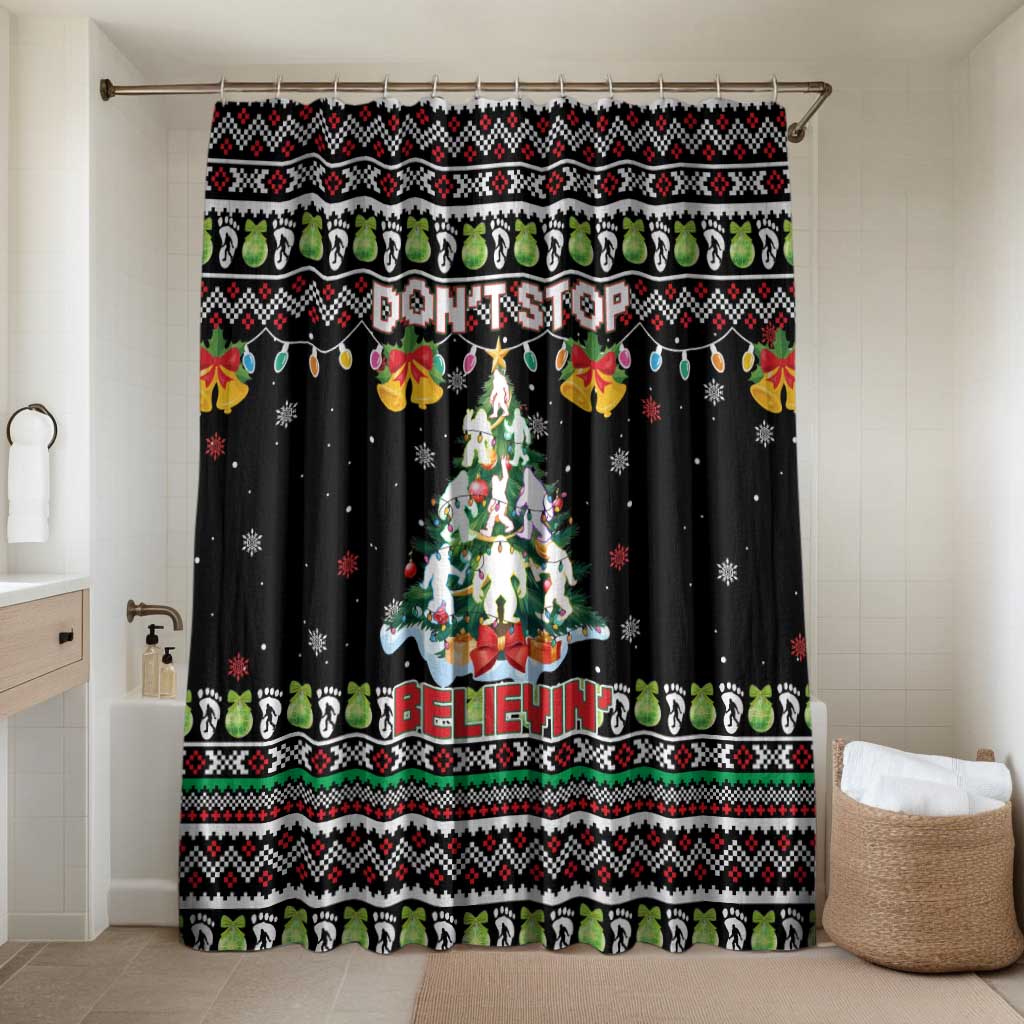 Christmas Unicorn Bathroom Set with Don't Stop Believin Quote Tree Lights and Festive - Wonder Print Shop