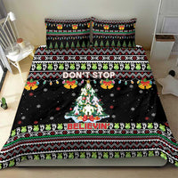 Christmas Unicorn Bedding Set with Don't Stop Believin Quote Tree Lights and Festive - Wonder Print Shop