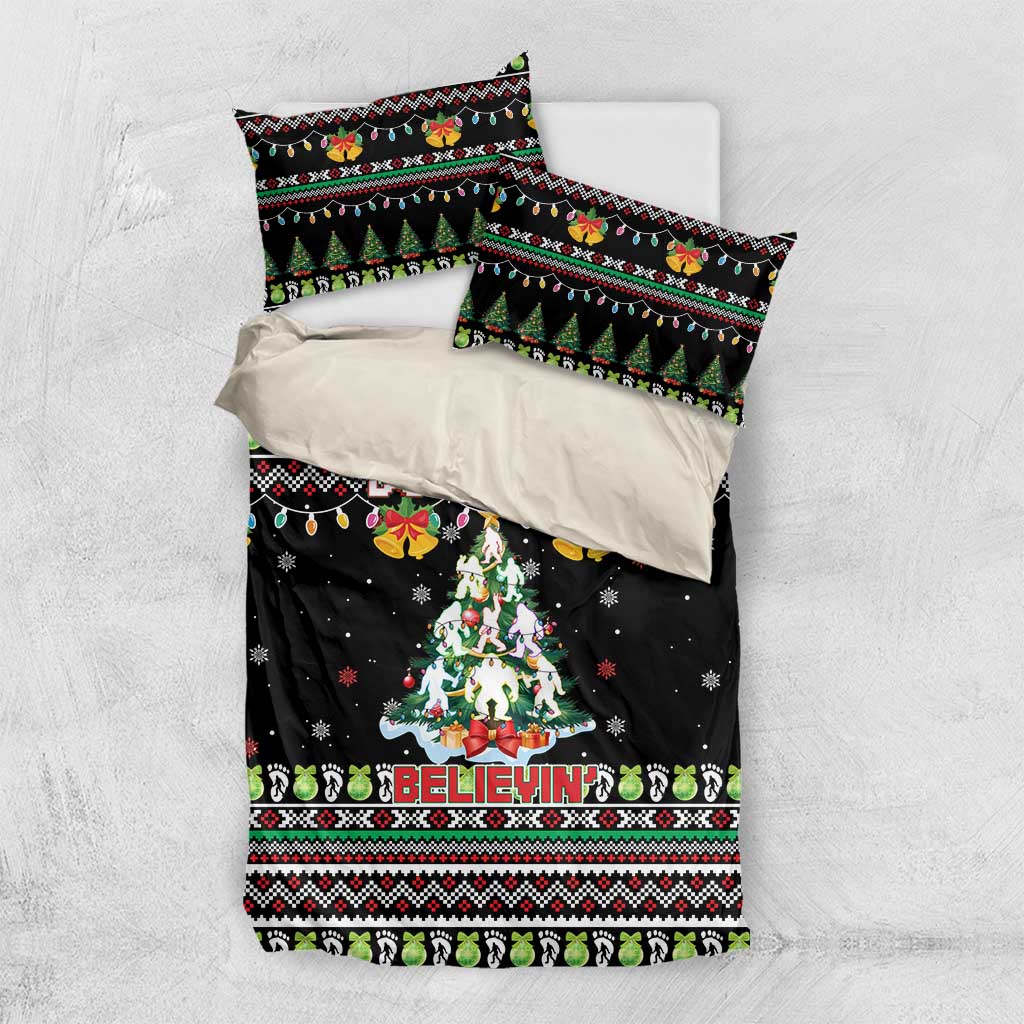 Christmas Unicorn Bedding Set with Don't Stop Believin Quote Tree Lights and Festive - Wonder Print Shop