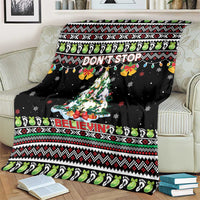 Christmas Unicorn Blanket with Don't Stop Believin Quote Tree Lights and Festive - Wonder Print Shop