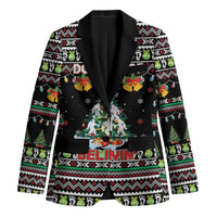 Christmas Unicorn Blazer with Don't Stop Believin Quote Tree Lights and Festive - Wonder Print Shop