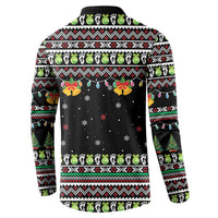 Christmas Unicorn Button Sweatshirt with Don't Stop Believin Quote Tree Lights and Festive - Wonder Print Shop