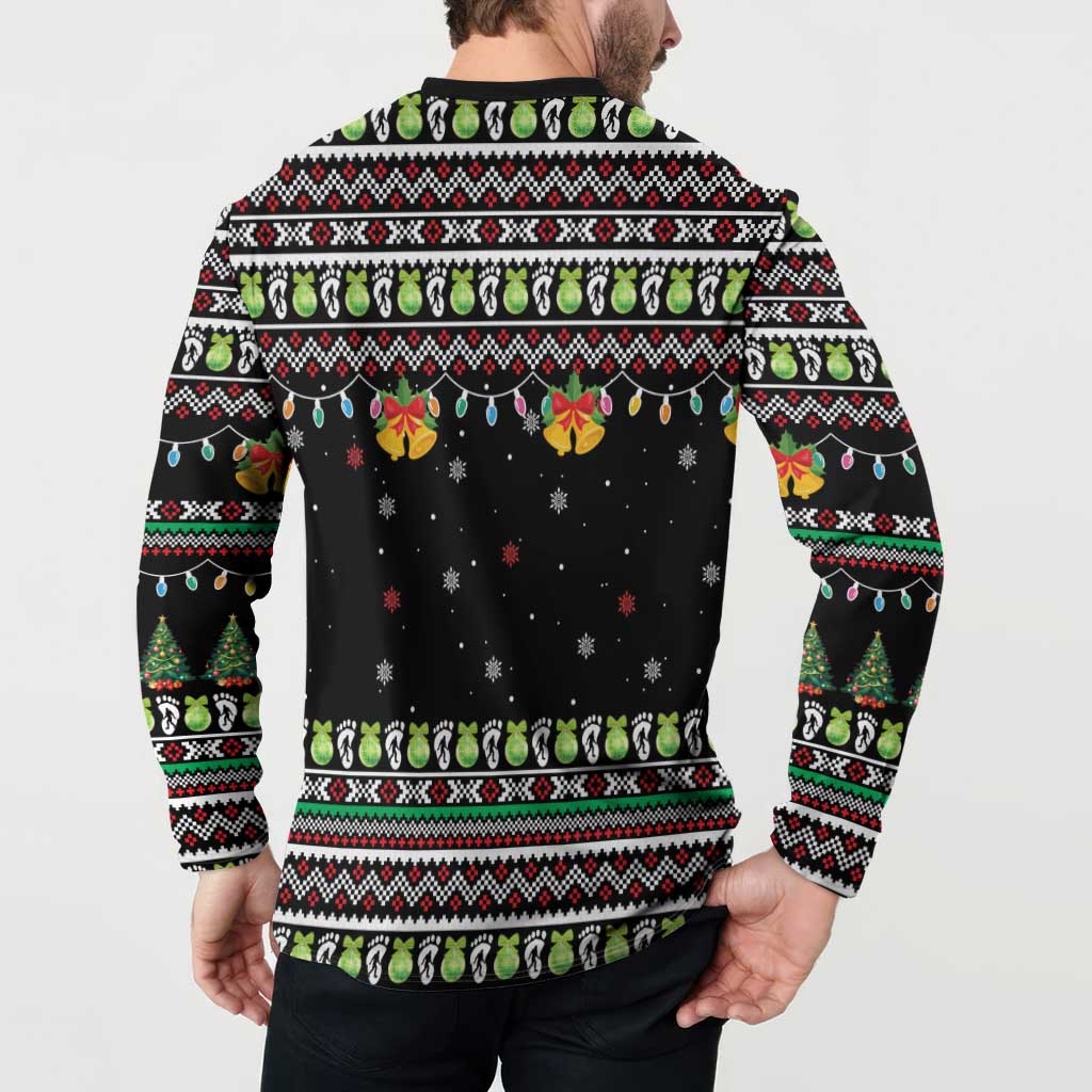Christmas Unicorn Button Sweatshirt with Don't Stop Believin Quote Tree Lights and Festive - Wonder Print Shop