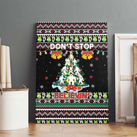 Christmas Unicorn Canvas Wall Art with Don't Stop Believin Quote Tree Lights and Festive - Wonder Print Shop