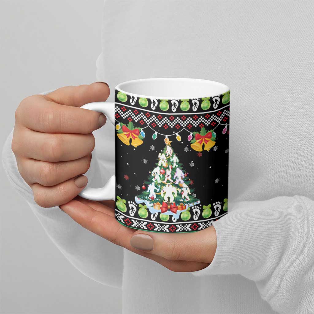Christmas Unicorn Ceramic Mug with Don't Stop Believin Quote Tree Lights and Festive - Wonder Print Shop