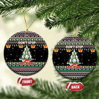 Christmas Unicorn Ceramic Ornament with Don't Stop Believin Quote Tree Lights and Festive - Wonder Print Shop