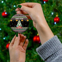 Christmas Unicorn Ceramic Ornament with Don't Stop Believin Quote Tree Lights and Festive - Wonder Print Shop
