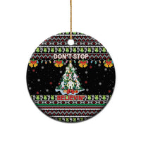 Christmas Unicorn Ceramic Ornament with Don't Stop Believin Quote Tree Lights and Festive - Wonder Print Shop