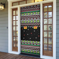 Christmas Unicorn Door Cover with Don't Stop Believin Quote Tree Lights and Festive - Wonder Print Shop