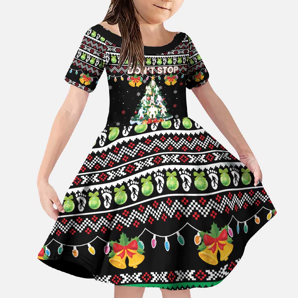 Christmas Unicorn Family Matching Long Sleeve Bodycon Dress and Hawaiian Shirt with Don't Stop Believin Quote Tree Lights and Festive - Wonder Print Shop