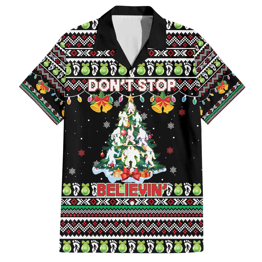 Christmas Unicorn Family Matching Long Sleeve Bodycon Dress and Hawaiian Shirt with Don't Stop Believin Quote Tree Lights and Festive - Wonder Print Shop
