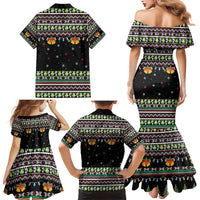 Christmas Unicorn Family Matching Mermaid Dress and Hawaiian Shirt with Don't Stop Believin Quote Tree Lights and Festive - Wonder Print Shop