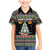 Christmas Unicorn Family Matching Mermaid Dress and Hawaiian Shirt with Don't Stop Believin Quote Tree Lights and Festive - Wonder Print Shop