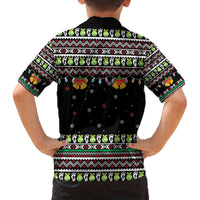 Christmas Unicorn Family Matching Off The Shoulder Long Sleeve Dress and Hawaiian Shirt with Don't Stop Believin Quote Tree Lights and Festive - Wonder Print Shop
