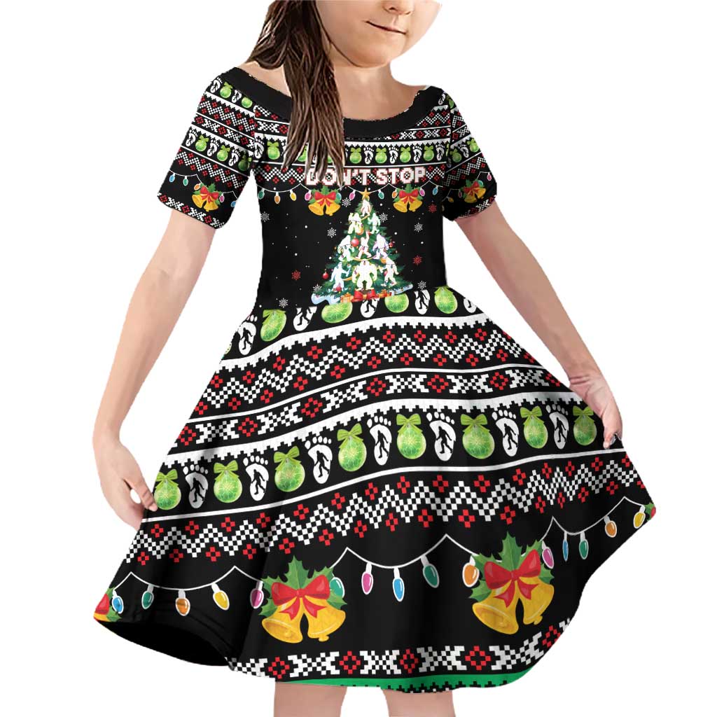 Christmas Unicorn Family Matching Off Shoulder Short Dress and Hawaiian Shirt with Don't Stop Believin Quote Tree Lights and Festive - Wonder Print Shop