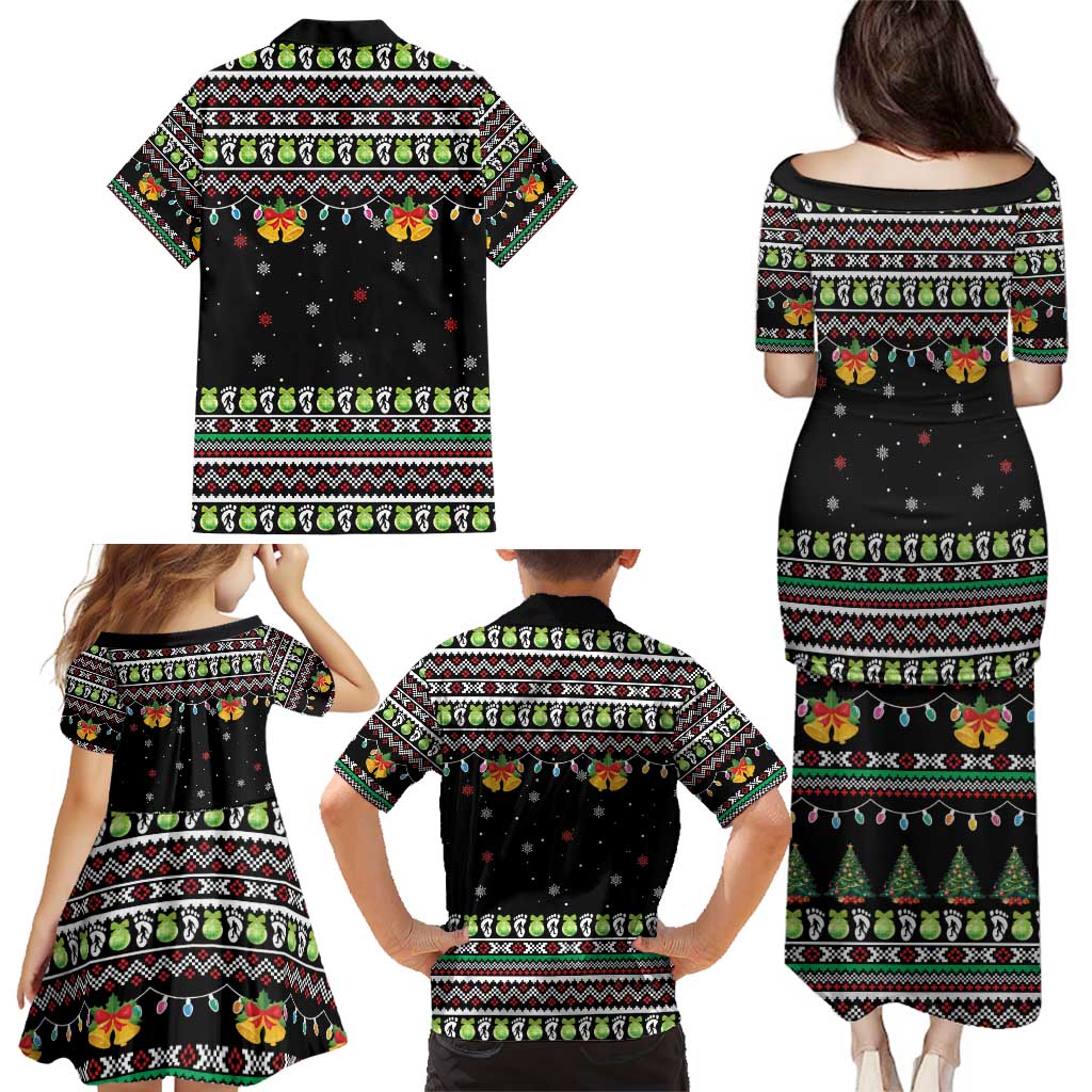Christmas Unicorn Family Matching Puletasi and Hawaiian Shirt with Don't Stop Believin Quote Tree Lights and Festive - Wonder Print Shop