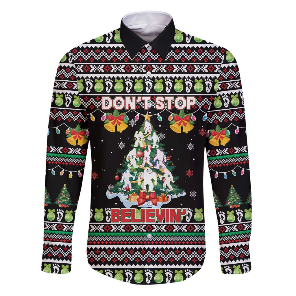 Christmas Unicorn Family Matching Puletasi and Hawaiian Shirt with Don't Stop Believin Quote Tree Lights and Festive - Wonder Print Shop