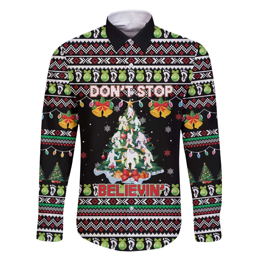 Christmas Unicorn Family Matching Short Sleeve Bodycon Dress and Hawaiian Shirt with Don't Stop Believin Quote Tree Lights and Festive - Wonder Print Shop