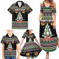 Christmas Unicorn Family Matching Summer Maxi Dress and Hawaiian Shirt with Don't Stop Believin Quote Tree Lights and Festive - Wonder Print Shop