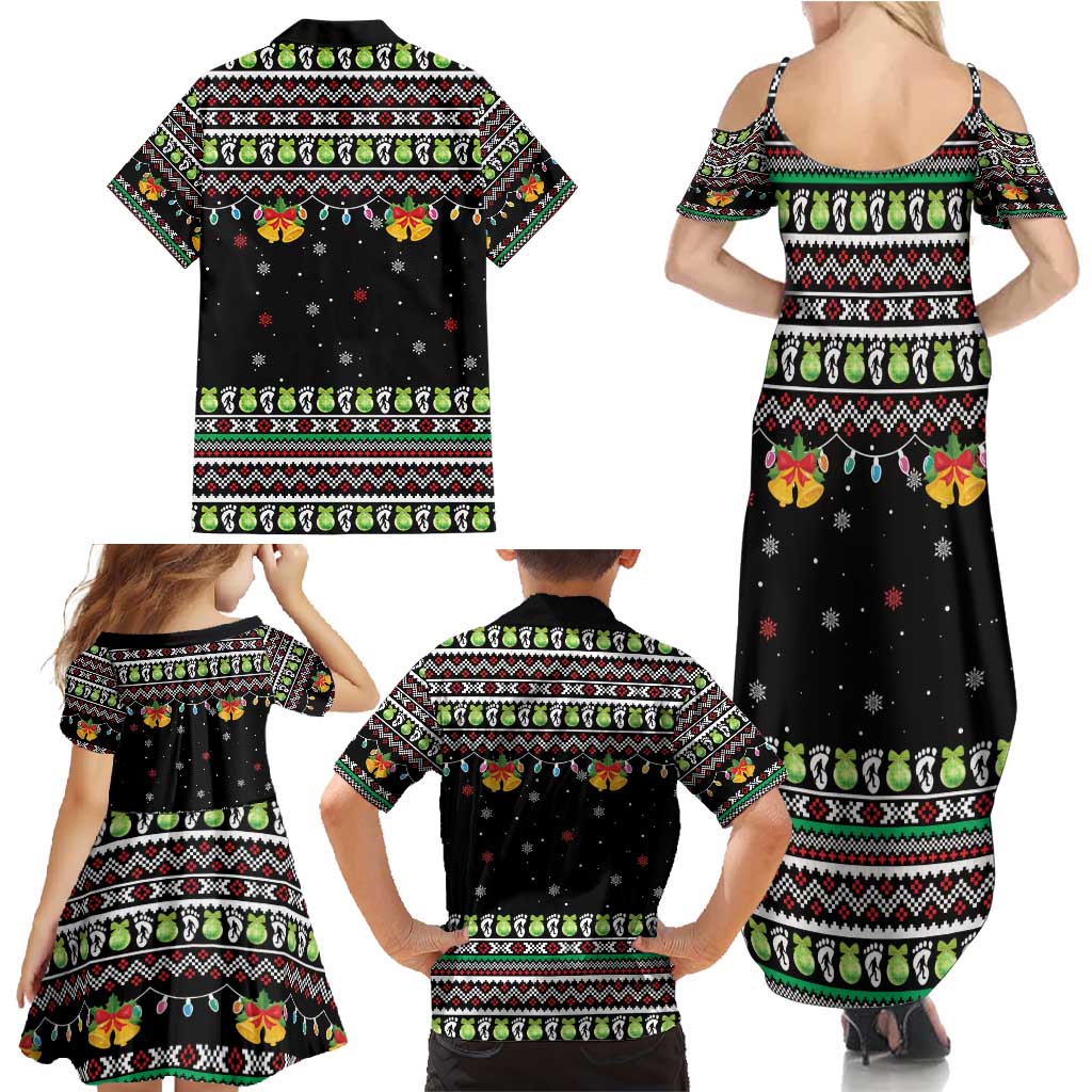 Christmas Unicorn Family Matching Summer Maxi Dress and Hawaiian Shirt with Don't Stop Believin Quote Tree Lights and Festive - Wonder Print Shop