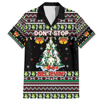 Christmas Unicorn Family Matching Summer Maxi Dress and Hawaiian Shirt with Don't Stop Believin Quote Tree Lights and Festive - Wonder Print Shop