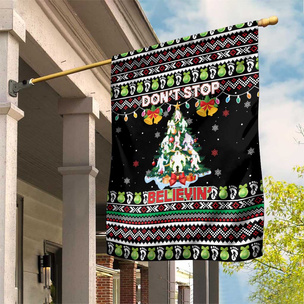 Christmas Unicorn Garden Flag with Don't Stop Believin Quote Tree Lights and Festive - Wonder Print Shop