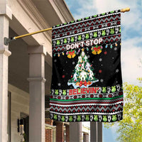 Christmas Unicorn Garden Flag with Don't Stop Believin Quote Tree Lights and Festive - Wonder Print Shop