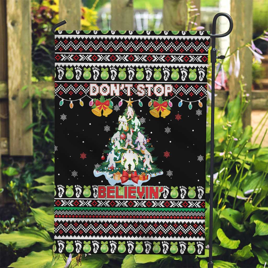 Christmas Unicorn Garden Flag with Don't Stop Believin Quote Tree Lights and Festive - Wonder Print Shop