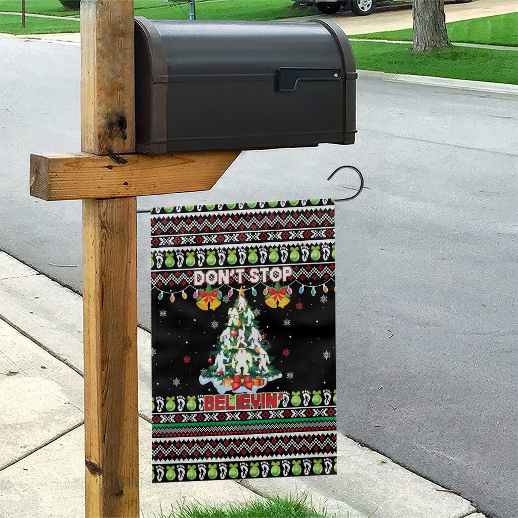 Christmas Unicorn Garden Flag with Don't Stop Believin Quote Tree Lights and Festive - Wonder Print Shop