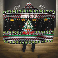 Christmas Unicorn Hooded Blanket with Don't Stop Believin Quote Tree Lights and Festive - Wonder Print Shop