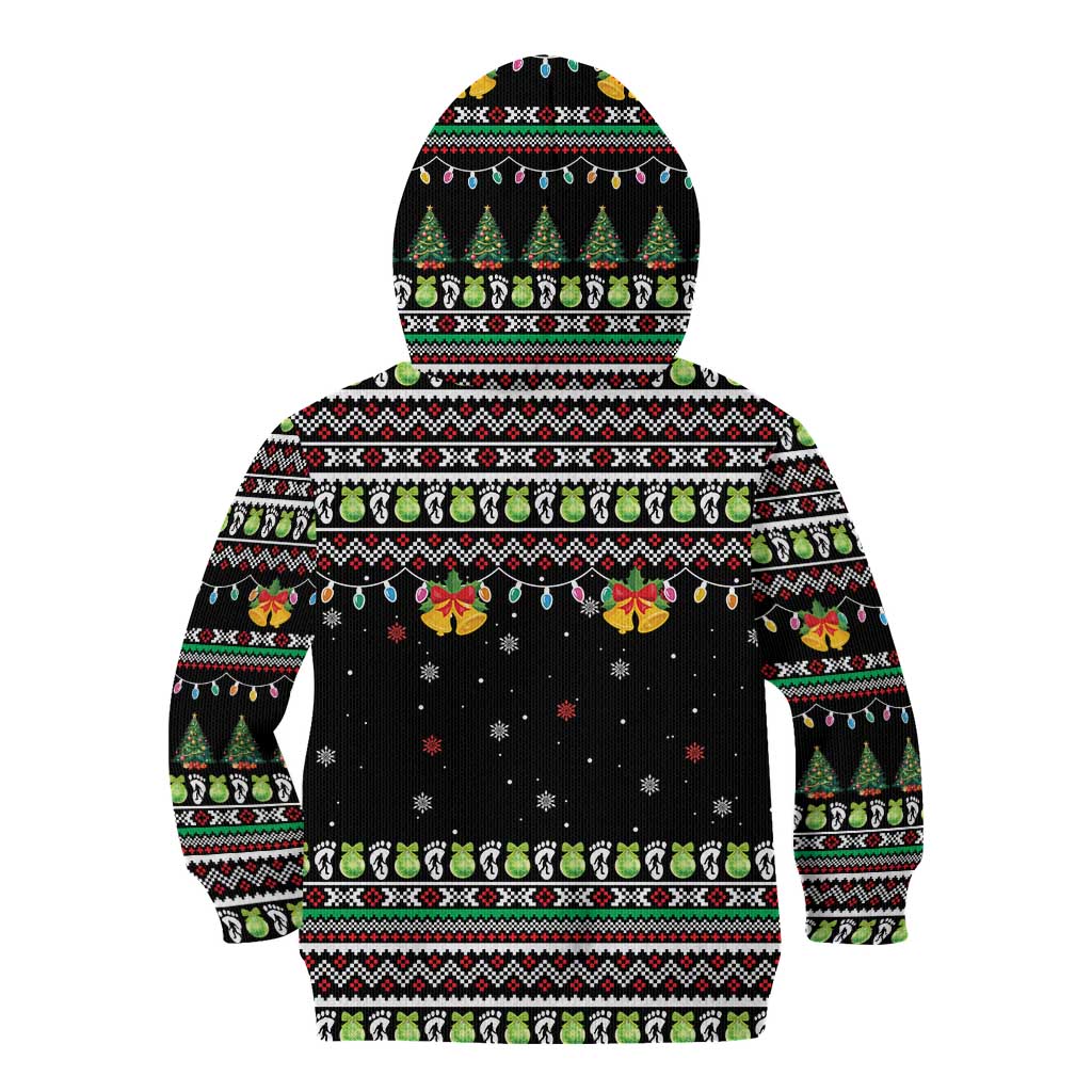 Christmas Unicorn Kid Hoodie with Don't Stop Believin Quote Tree Lights and Festive - Wonder Print Shop