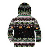 Christmas Unicorn Kid Hoodie with Don't Stop Believin Quote Tree Lights and Festive - Wonder Print Shop