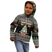 Christmas Unicorn Kid Hoodie with Don't Stop Believin Quote Tree Lights and Festive - Wonder Print Shop