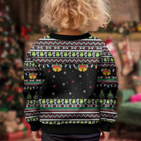 Christmas Unicorn Kid Ugly Christmas Sweater with Don't Stop Believin Quote Tree Lights and Festive - Wonder Print Shop