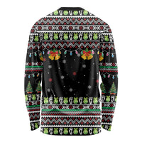 Christmas Unicorn Long Sleeve Shirt with Don't Stop Believin Quote Tree Lights and Festive - Wonder Print Shop