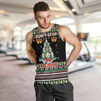 Christmas Unicorn Men Tank Top with Don't Stop Believin Quote Tree Lights and Festive - Wonder Print Shop