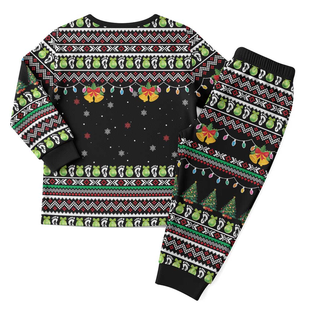 Christmas Unicorn Christmas Pajama Set with Don't Stop Believin Quote Tree Lights and Festive - Wonder Print Shop