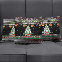 Christmas Unicorn Pillow Cover with Don't Stop Believin Quote Tree Lights and Festive - Wonder Print Shop