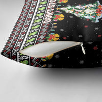 Christmas Unicorn Pillow Cover with Don't Stop Believin Quote Tree Lights and Festive - Wonder Print Shop