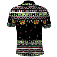 Christmas Unicorn Polo Shirt with Don't Stop Believin Quote Tree Lights and Festive - Wonder Print Shop