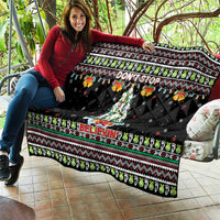 Christmas Unicorn Quilt with Don't Stop Believin Quote Tree Lights and Festive - Wonder Print Shop