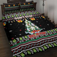 Christmas Unicorn Quilt Bed Set with Don't Stop Believin Quote Tree Lights and Festive - Wonder Print Shop