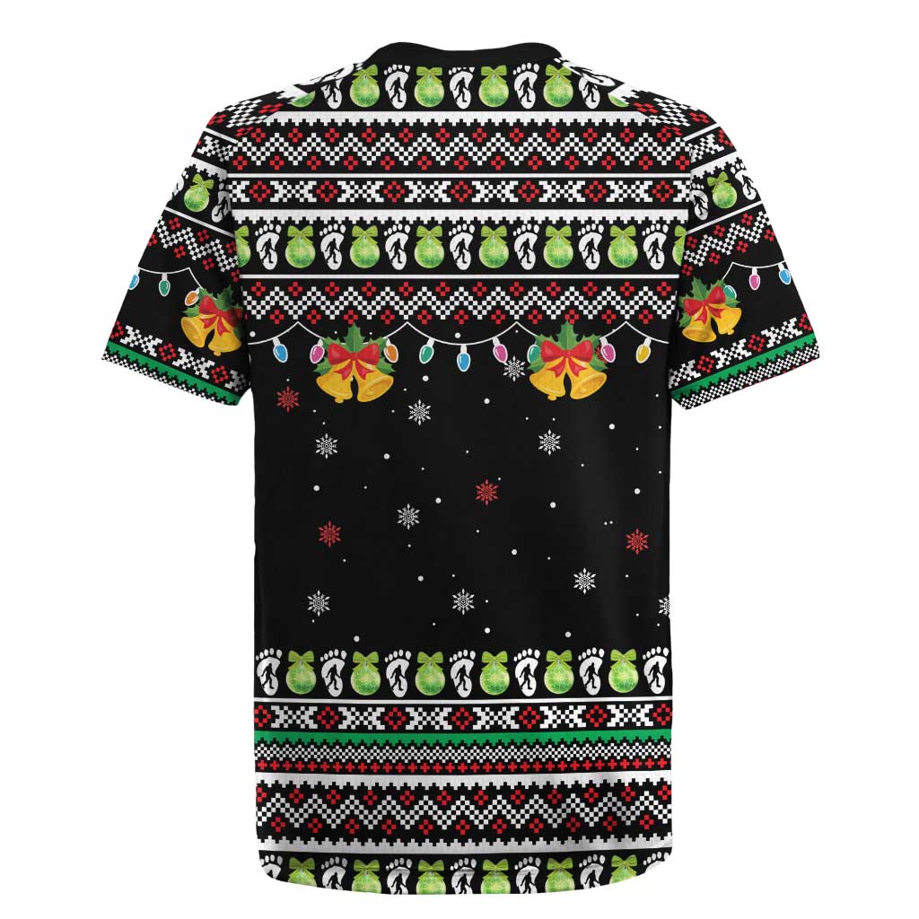 Christmas Unicorn Rugby Jersey with Don't Stop Believin Quote Tree Lights and Festive - Wonder Print Shop